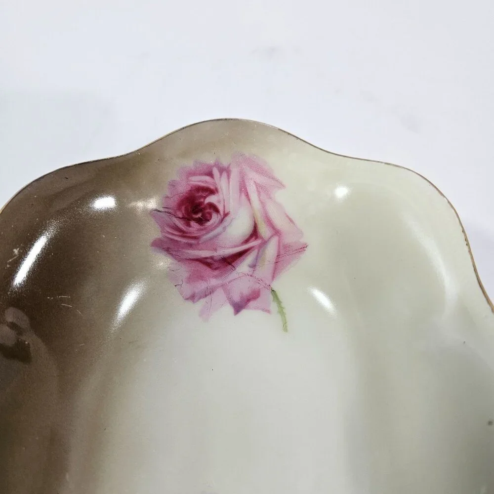 Vintage Mignon ZS and Co Bavaria Porcelain Rose Pattern Oval Celery Serving Dish